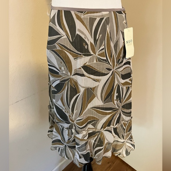 Vintage Y2k Japanese Meo Print Floral Motif Design Skirt early 00s - Picture 1 of 7